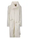 Maria Calderara Snap-button Coat In Neutral