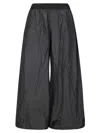 Maria Calderara Soft Taffeta Trousers With Elastic Waist In Gray