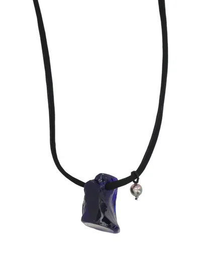 Maria Calderara Stone-pendant Necklace In Black