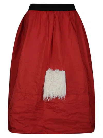 Maria Calderara Taffeta Skirt With Contrasting Elastic Waistband In Multi