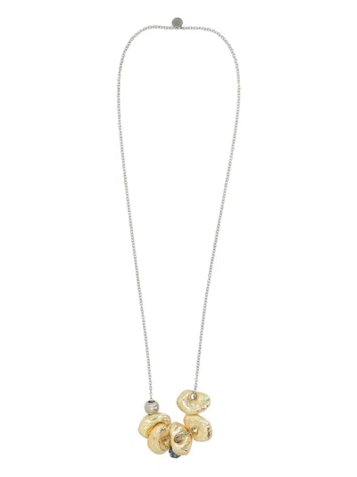 Maria Calderara Textured-beads Necklace In Gold