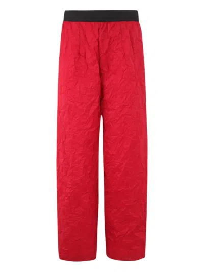 Maria Calderara Textured Trousers In Red