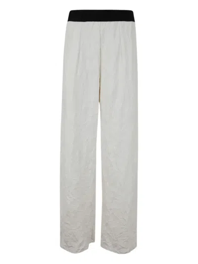 Maria Calderara Textured Trousers In White