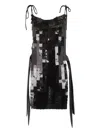 Maria Calderara Corazza Macro Square Sequins On Tulle Dress In Black