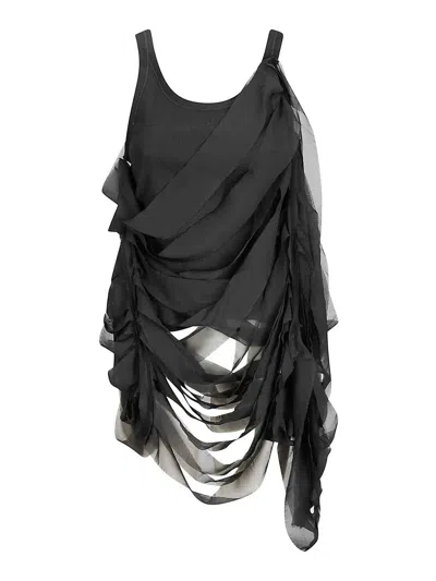 Maria Calderara Couche -free Cotton Top Cotton In Black