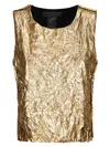 Maria Calderara Metallic-effect Crumpled Top In Gold