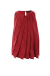 Maria Calderara Sleeveless Pleated Blouse In Ruby Red