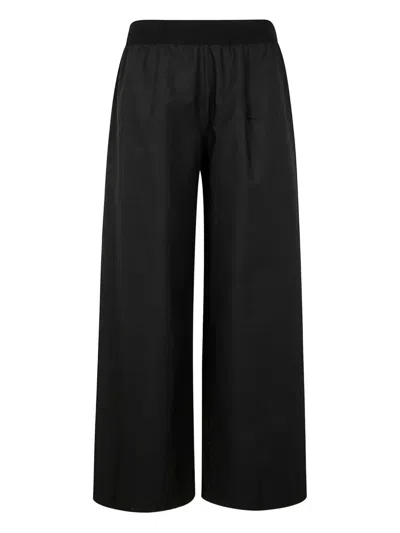 Maria Calderara Cotton Trousers In Black