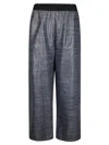 Maria Calderara Trousers With Contrasting Elastic Waist In Blue