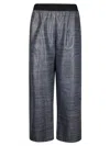 Maria Calderara Trousers With Contrasting Elastic Waist In Burgundy