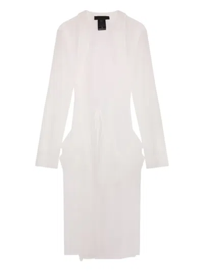 Maria Calderara Tulle Tie-front Overcoat In White
