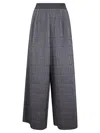 Maria Calderara Wide-leg Trousers With Textured Grid Pattern In Blue