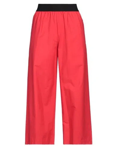 MARIA CALDERARA MARIA CALDERARA WOMAN PANTS RED SIZE 3 COTTON