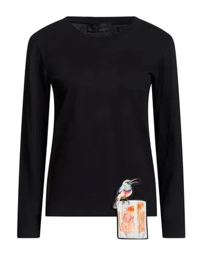 Maria Calderara Woman T-shirt Black Size 2 Cotton
