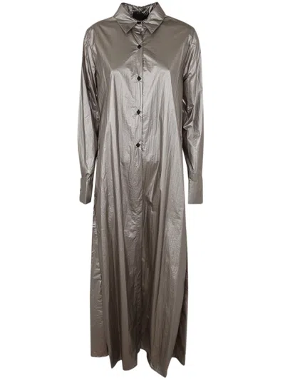 Maria Calderara Wrap Choc Parachute Shirt In Metallic