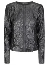 Maria Calderara Zip-front Cardigan In Black
