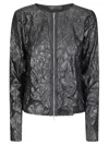 Maria Calderara Zip-front Cardigan In Black