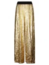 Maria Calderara Metallic-effect Trousers In Gold