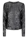 Maria Calderara Zip-front Cardigan In Black