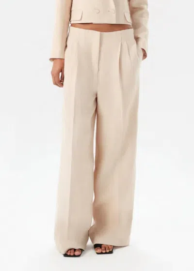 Maria Cher Acoyte Reagan Wide Leg Linen Pants In Ecru In Neutral