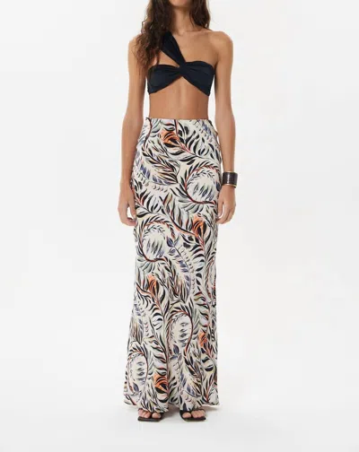Maria Cher Anchorena Alice Long Skirt In Light Foliage In Multi