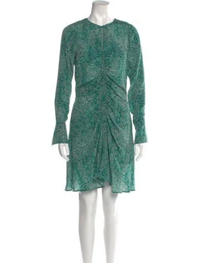 Pre-owned Maria Cher Animal Print Knee-length Dress In Green
