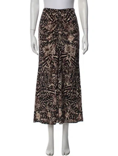 Pre-owned Maria Cher Animal Print Long Skirt W/ Tags In Multicolor