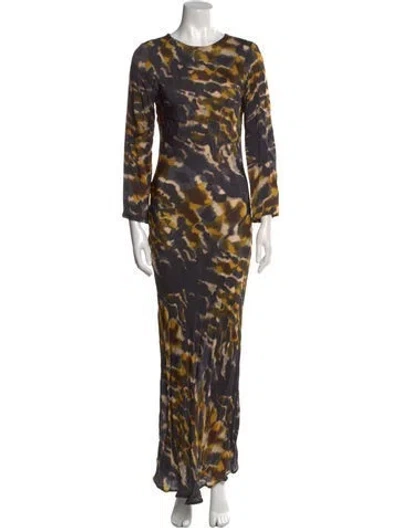 Pre-owned Maria Cher Animal Print Midi Length Dress In Brown