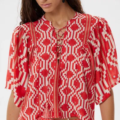 Maria Cher Ayacucho Solene Top In Red