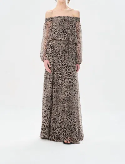Maria Cher Baradero Malu Long Dress In Brown