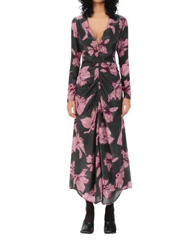 Maria Cher Barisso Kendra Maxi Dress In Burgundy Blossom In Multi