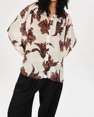 Maria Cher Berisso Julieta Blouse In Ecru Blossom In Multi