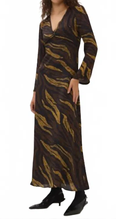 Maria Cher Bowie Cheryl Long Sleeve Dress In Brown