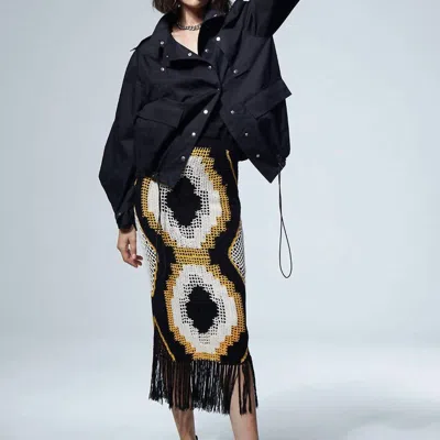 Maria Cher Cafayate Hanie Midi Skirt In Black