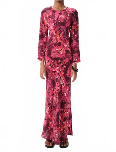 Maria Cher Ceibo Catia Long Dress In Fuchsia Shibori In Pink