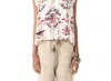 Maria Cher Ceibo Cover Up Top In Bordeaux Shibori In White