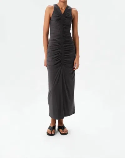 Maria Cher Ceibo Francine Midi Dress In Charcoal In Gray