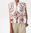 Maria Cher Ceibo Keyla Cover Up Top In Bordeaux Shibori In White