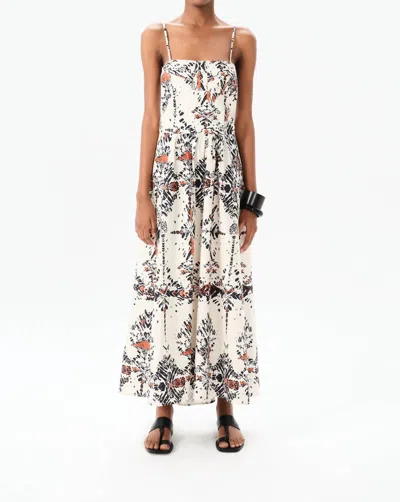 Maria Cher Ceibo Maive Midi Dress In Ecru Shibori