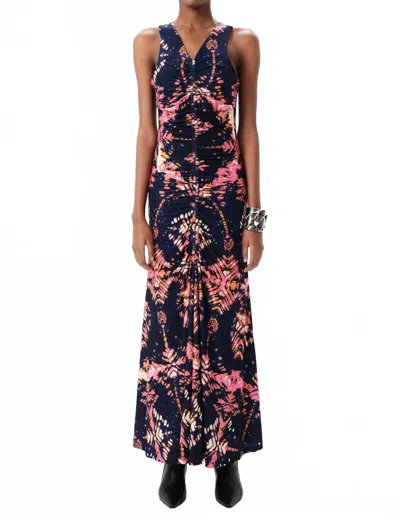 Maria Cher Ceibo Mich Midi Dress In Navy Shibori In Blue