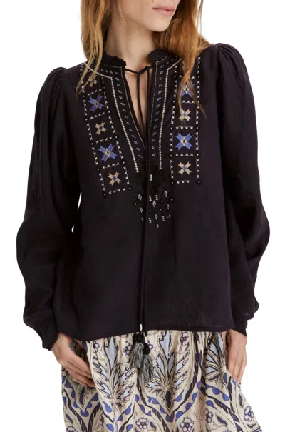 Maria Cher Chaco Cora Blouse In Navy In Black