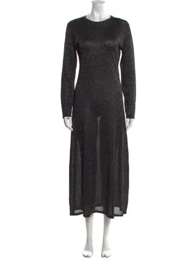 Pre-owned Maria Cher Crew Neck Long Dress W/ Tags In Black