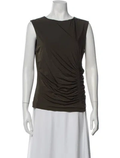 Pre-owned Maria Cher Crew Neck Sleeveless Top In Green