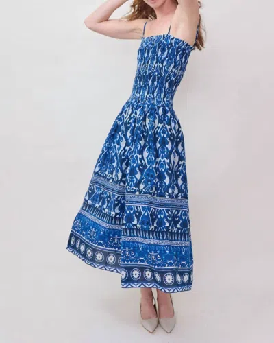 Maria Cher Delancey Selva Midi Dress In Blue Vibes