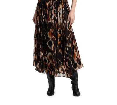 Maria Cher Fleetwood Jackie Printed Crinkle Chiffon Midi Dress In Brown In Multi
