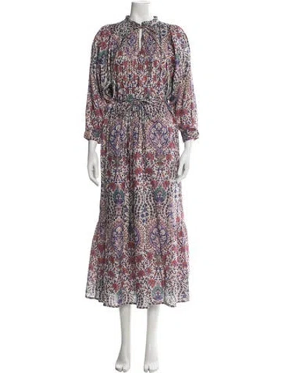Pre-owned Maria Cher Floral Print Long Dress In Neutral