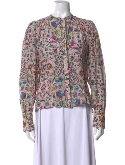 Pre-owned Maria Cher Floral Print Long Sleeve Blouse W/ Tags W/tags In Multicolor