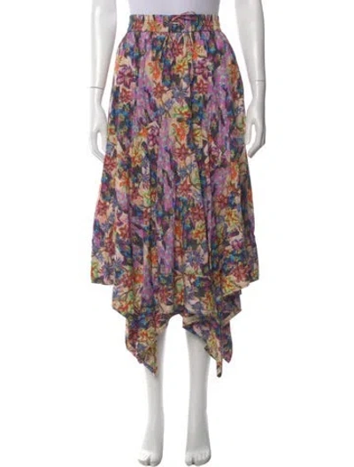 Pre-owned Maria Cher Floral Print Midi Length Skirt In Multi