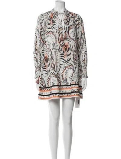 Pre-owned Maria Cher Floral Print Mini Dress In Orange