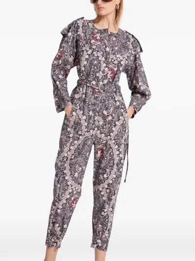 Maria Cher Floral-print Belted Jumpsuit In Multi